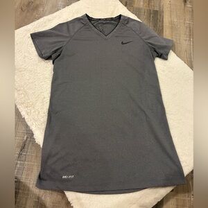 Nike Gray Dri-FIT Short Sleeve Tee Athletic Performance